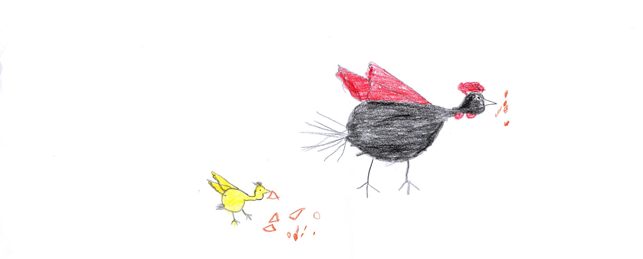 Det krævede mod for Salah at drømme om fremtiden. Men nu, hvor bomberne er stilnet, tør den 8-årige syriske dreng se fremad. Da vi spørger ham, hvad han drømmer om, svarer han: ”Min egen kylling til at gå mellem grøntsagerne. Så kan jeg måske få æg en dag.” Som en lille hilsen har Salah tegnet den kylling, han drømmer om. Det er hans egen måde at sige tak, fordi du tænker på ham – og andre børn, der lever i krigens skygge.