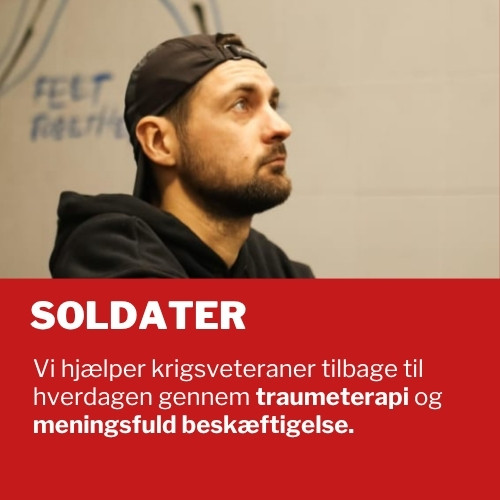 Soldater Vi hjælper krigsveteraner tilbage til hverdagen gennem traumeterapi og meningsfuld beskæftigelse.