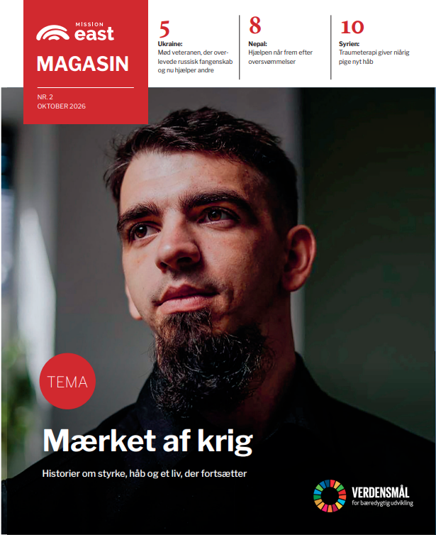 Forsiden af Mission Easts magasin 2 i efteråret 2026 viser et portrætfoto af veteranen Vilhelm.